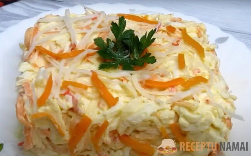 Пикантный салат с крабовыми палочками. Вкусный рецепт без заморочек