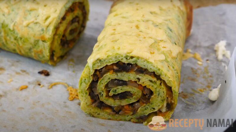 Кабачковый рулет с грибами. Результат превзошел все ожидания: меняю начинку и каждый раз новое блюдо