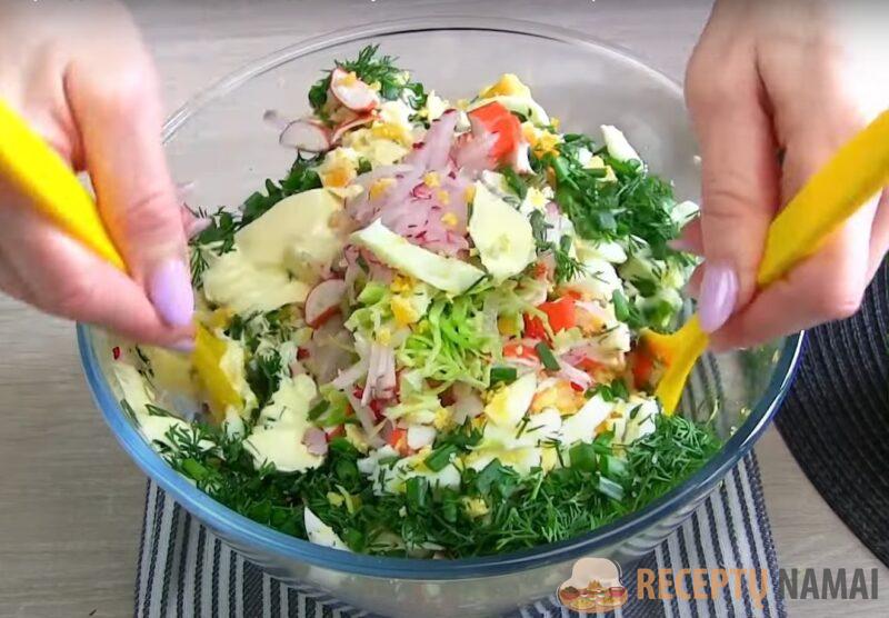 Буду готовить все майские праздники. Салат с молодой капустой "Весенний Сюрпириз"