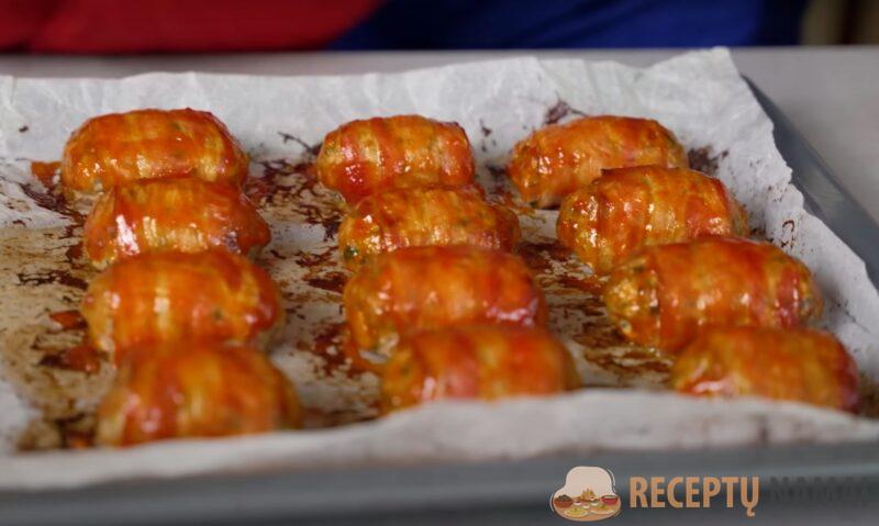 Рулетики из фарша с нежной глазурью. Мясо в мясе: идеально для праздничного стола