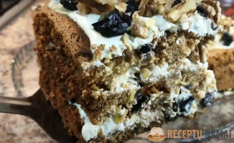 «Медовый чернослив» - нежнейший торт без раскатки коржей и пропитки