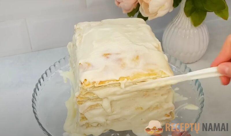 Торт "Наполеон" за 33 минуты. Рецепт из готового слоеного теста