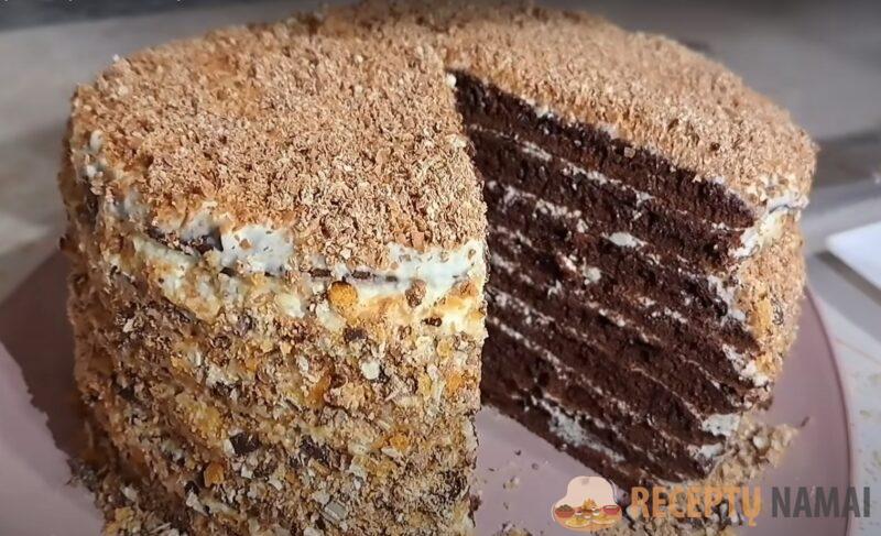 Простой домашний торт на сковороде. Быстрый рецепт