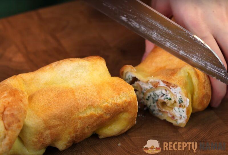 Изысканный рулет с начинкой из рикотты. Простое и вкусное блюдо из минимума продуктов