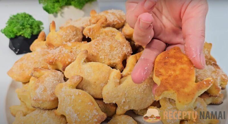 Творожное печенье «Пушистый кролик» - выпечка за 15 минут. "Пасхальные Зайки" без дрожжей и масла