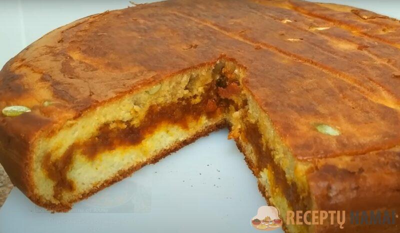 Вкуснее яблочного. Нежный тыквенный пирог на сковороде: без духовки и миксера