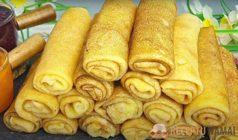 Вкусные и мягкие блинчики (налистники) с творогом. Начинка нежная и воздушная