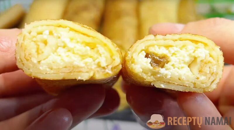 Вкусные и мягкие блинчики (налистники) с творогом. Начинка нежная и воздушная