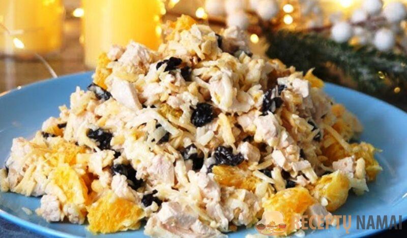 Праздничный салат с курицей и апельсинами. Вкуснее не найдёте: все гости хотят его попробовать