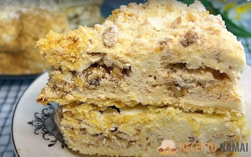 Хрустящий торт из детства: буквально тает во рту. Простой домашний рецепт