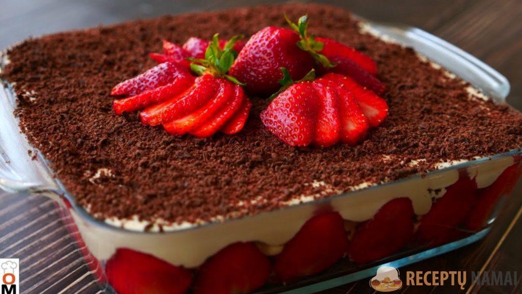 Воздушно нежный клубничный торт! Без выпечки с творожным кремом