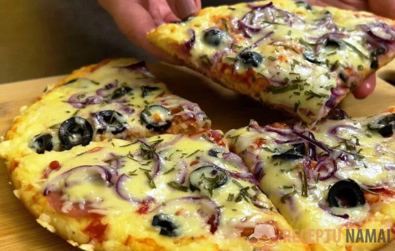Пицца на сковороде за 15 минут. Тесто тонкое и нежное: остается мягким даже после остывания