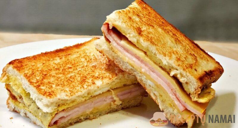 Завтрак за 7 минут. Быстро делается и очень сытно: вкусный горячий бутерброд