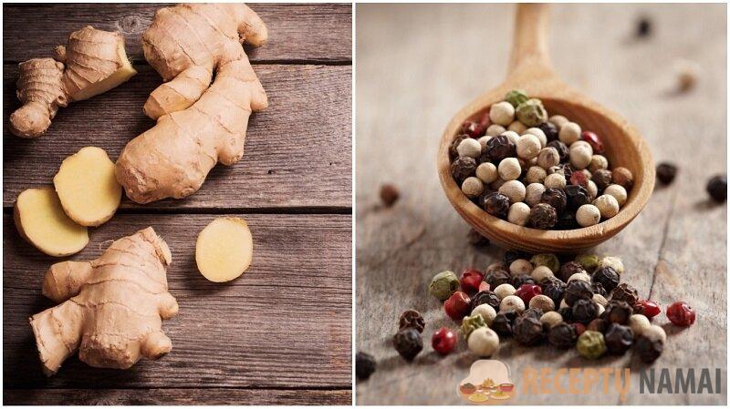 Имбирь и смесь перцев