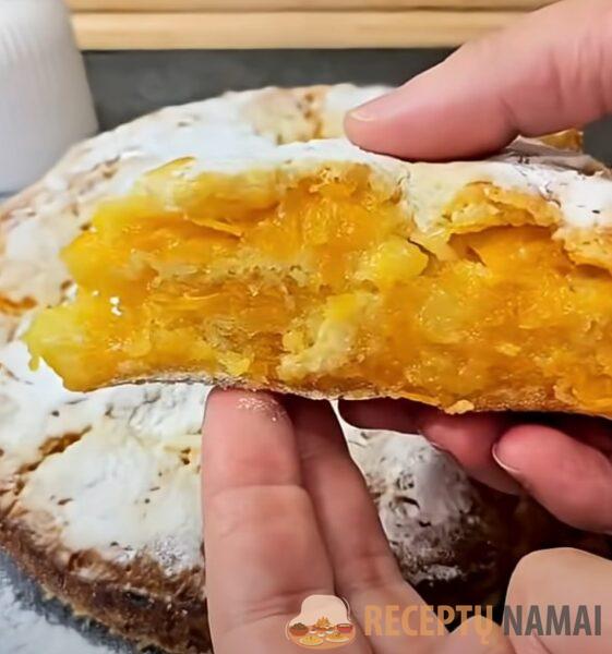 Нежный осенний десерт! Домашний тыквенный пирог из сухого теста: хрустящий снаружи и сочный внутри
