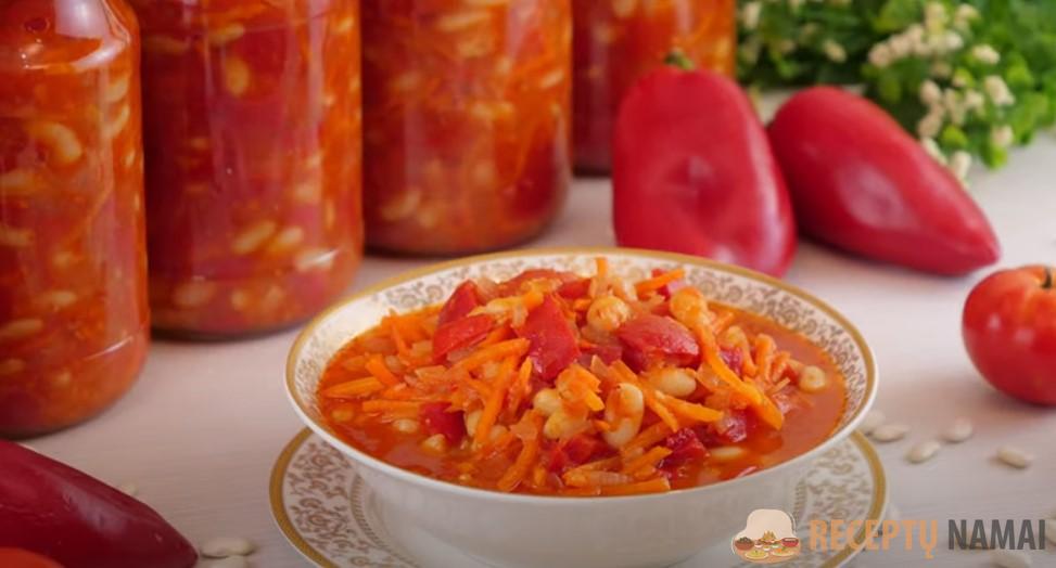 Лечо с фасолью на зиму без стерилизации. Самый вкусный салат из фасоли с овощами в томатном соусе