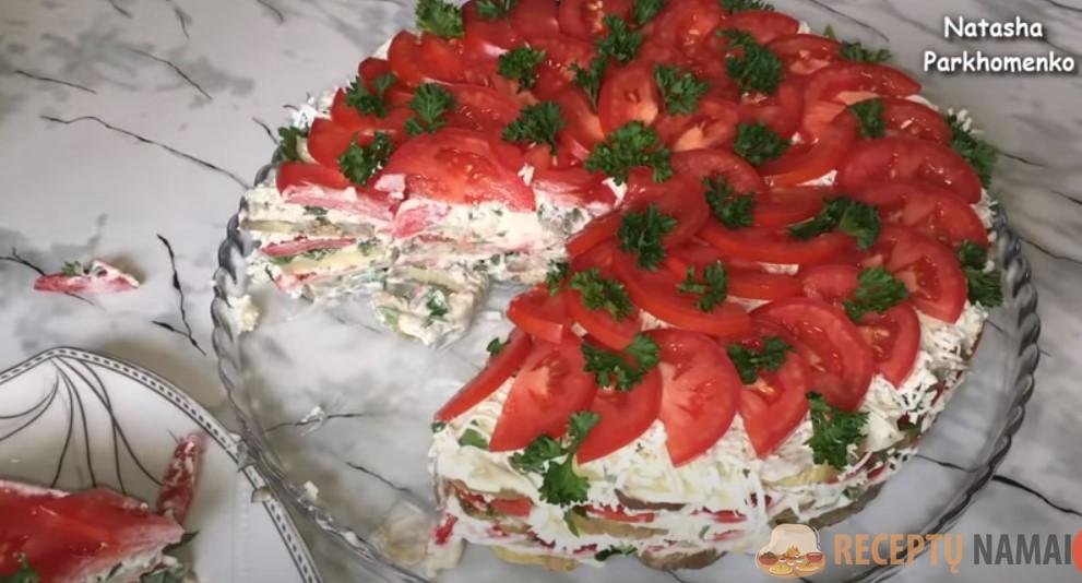 Новинка! Закусочный торт «Баклажанчик» - закуска займет центр стола и станет вашим фирменным блюдом