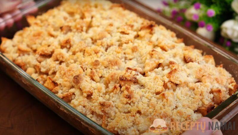 Всё смешать и запекать 40 минут. Невероятно нежный яблочный пирог: простой десерт на завтрак