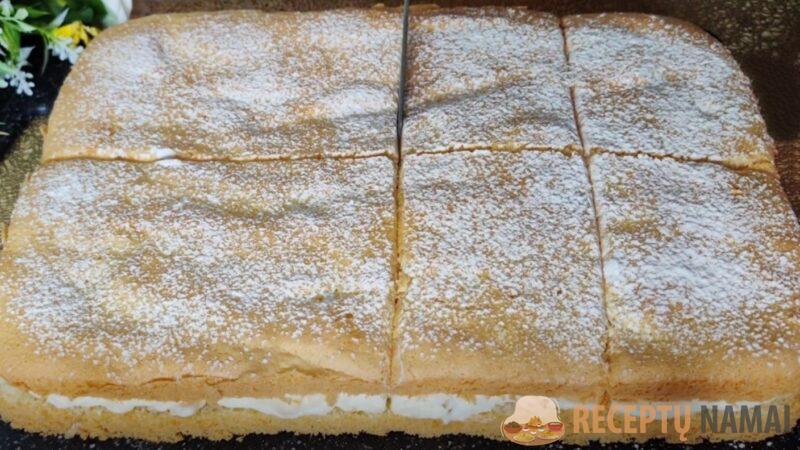 Бисквитный пирог с начинкой. Готовлю 3 раза в неделю: быстрый рецепт из хороших продуктов