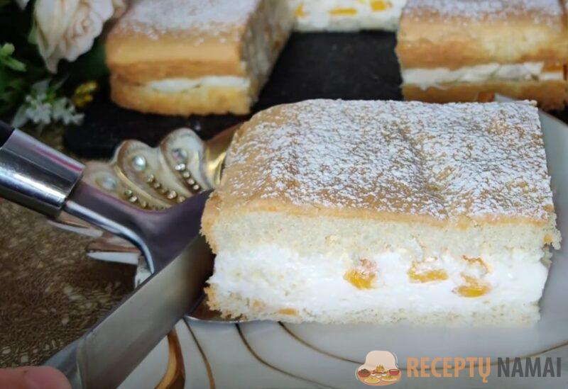 Бисквитный пирог с начинкой. Готовлю 3 раза в неделю: быстрый рецепт из хороших продуктов