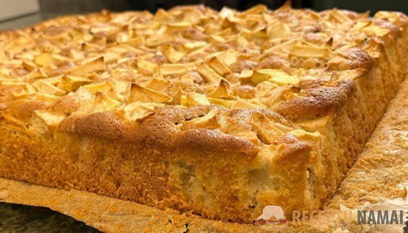 Воздушный яблочный пирог с корицей. Быстрый и очень вкусный рецепт