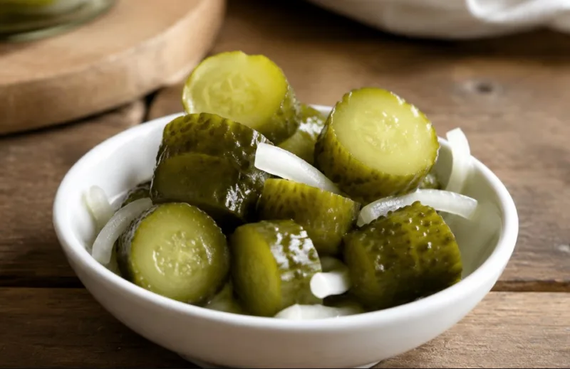 Traškūs agurkai be sterilizacijos — riekeles verdinu 2 minutes verdančiame marinate