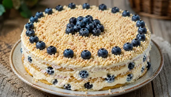 Be orkaitės: tortas „Ušky“ iš sausainių ir varškės kremo — primena švelnų sūrio pyragą