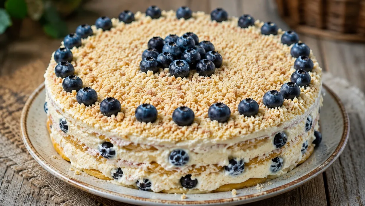 Be orkaitės: tortas „Ušky“ iš sausainių ir varškės kremo — primena švelnų sūrio pyragą