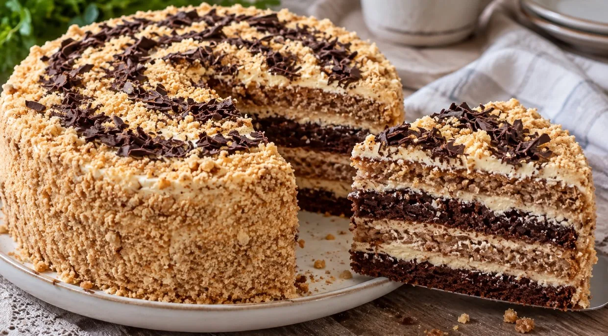 Tortas „Kapriz“ pagal mamos receptą — paprastas, naminis, pažįstamas nuo sovietmečio