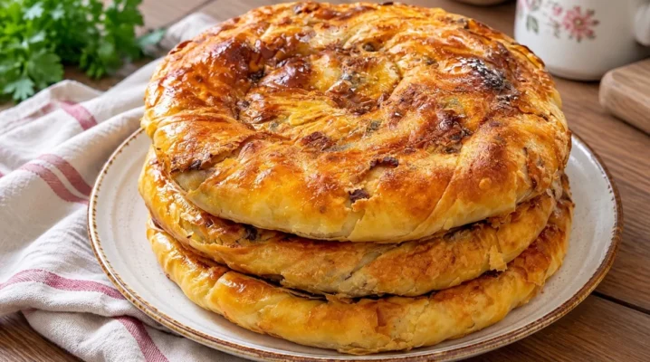 Prancūziška mėsos „sraigė“ iš be mielių tešlos