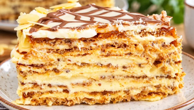 Austrų šedevras: be miltų Esterhazi tortas – riešutiniai biskvitai ir švelnus plombir kremas