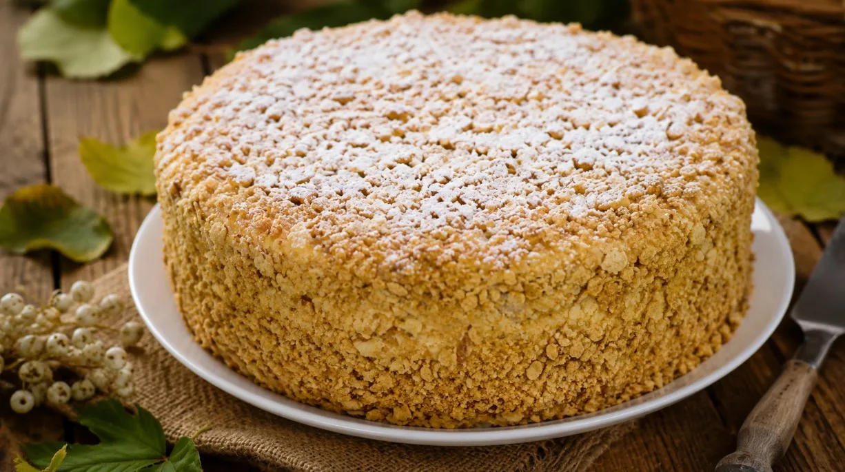 Minkštas, sultingas, purus tortas „Dovaninis“ su užpiltu kremu iš pieno ir kiaušinio