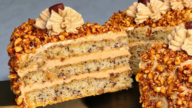 Vokiškas riešutų tortas su aromatingu kavos kremu — žingsnis po žingsnio