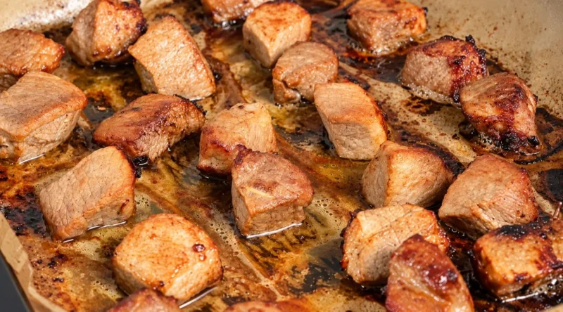 Kiauliena su gazuotu mineraliniu vandeniu ir actu — sultingo naminio šašlyko receptas orkaitėje